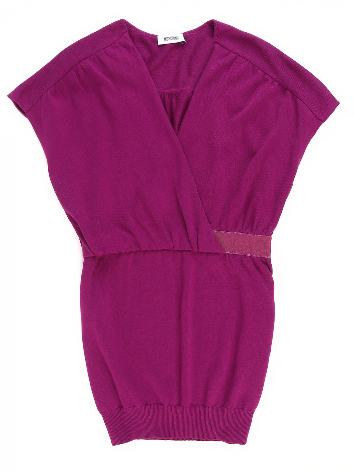Туника с запахом из хлопка и шелка Moschino  –  Общий вид  – Цвет:  Фиолетовый
