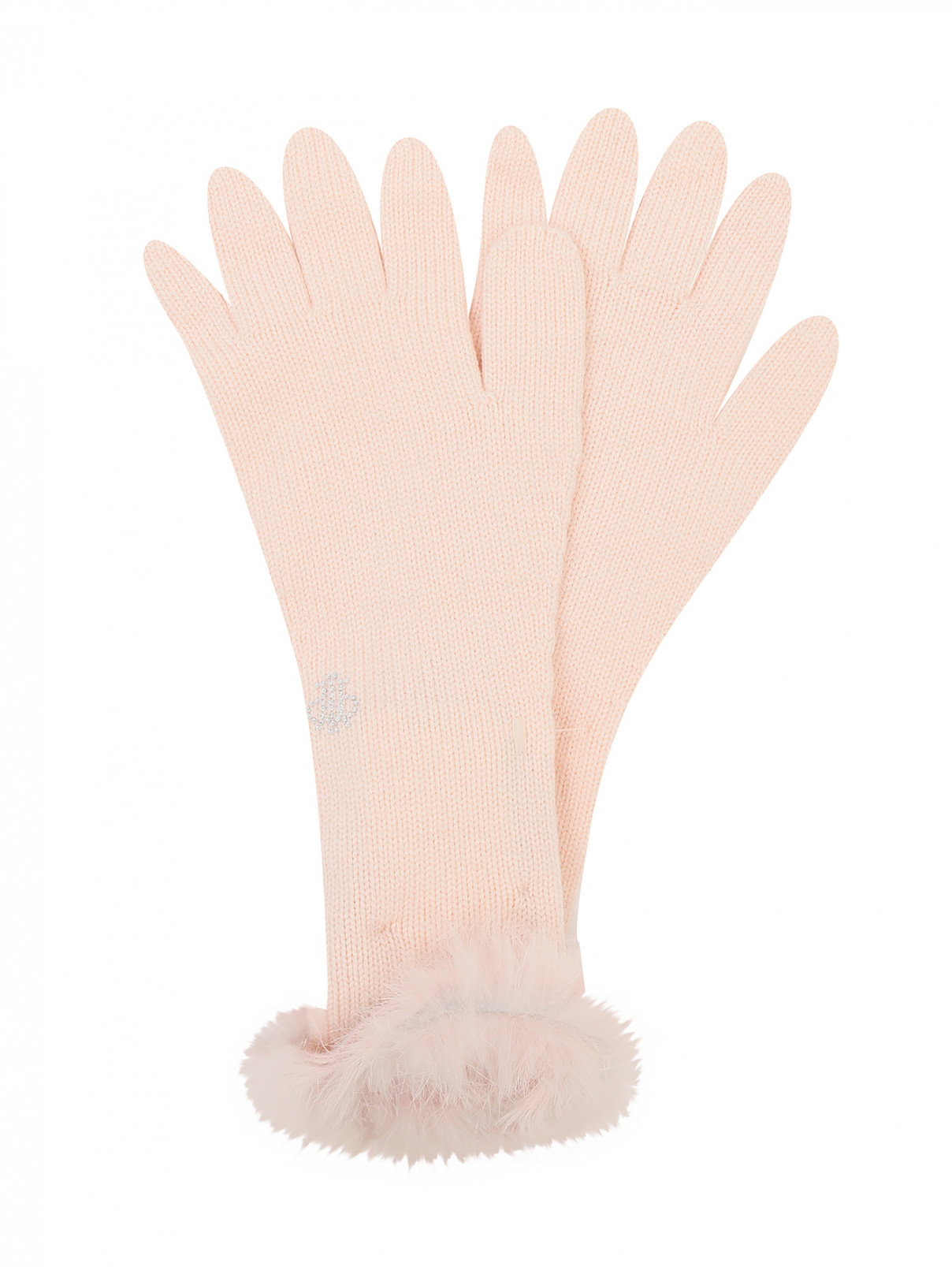 Перчатки с меховой окантовкой I Pinco Pallino  –  Общий вид  – Цвет:  Розовый