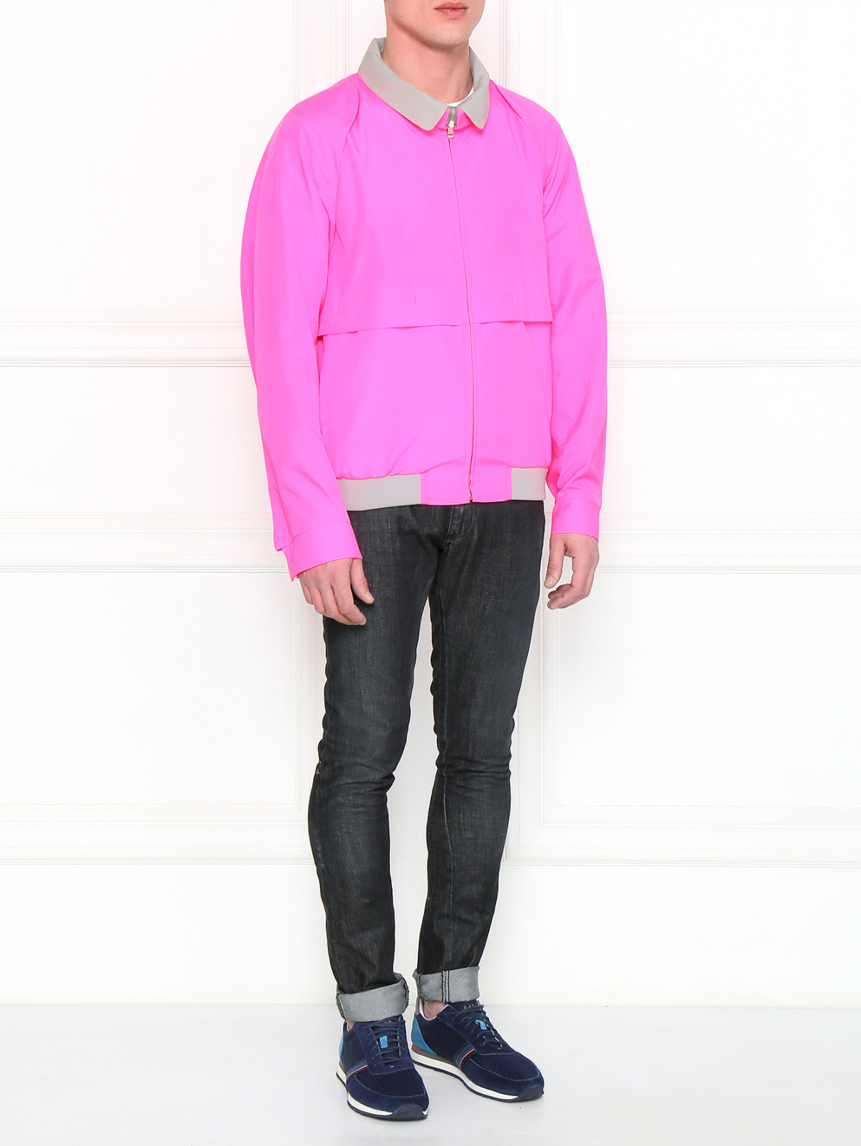 Куртка с контрастными вставками на молнии Jil Sander  –  Модель Общий вид  – Цвет:  Фиолетовый