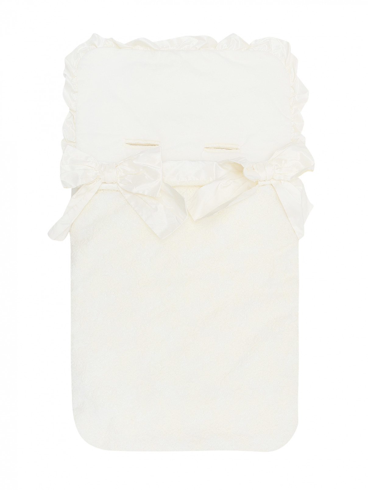 Конверт декорированный кружевом и бантиками Aletta  –  Общий вид  – Цвет:  Белый