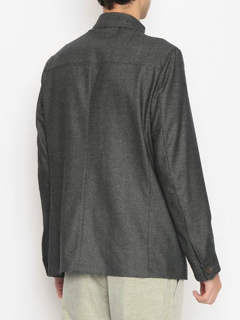 Рубашка из шерсти с накладными карманами - МодельВерхНиз1