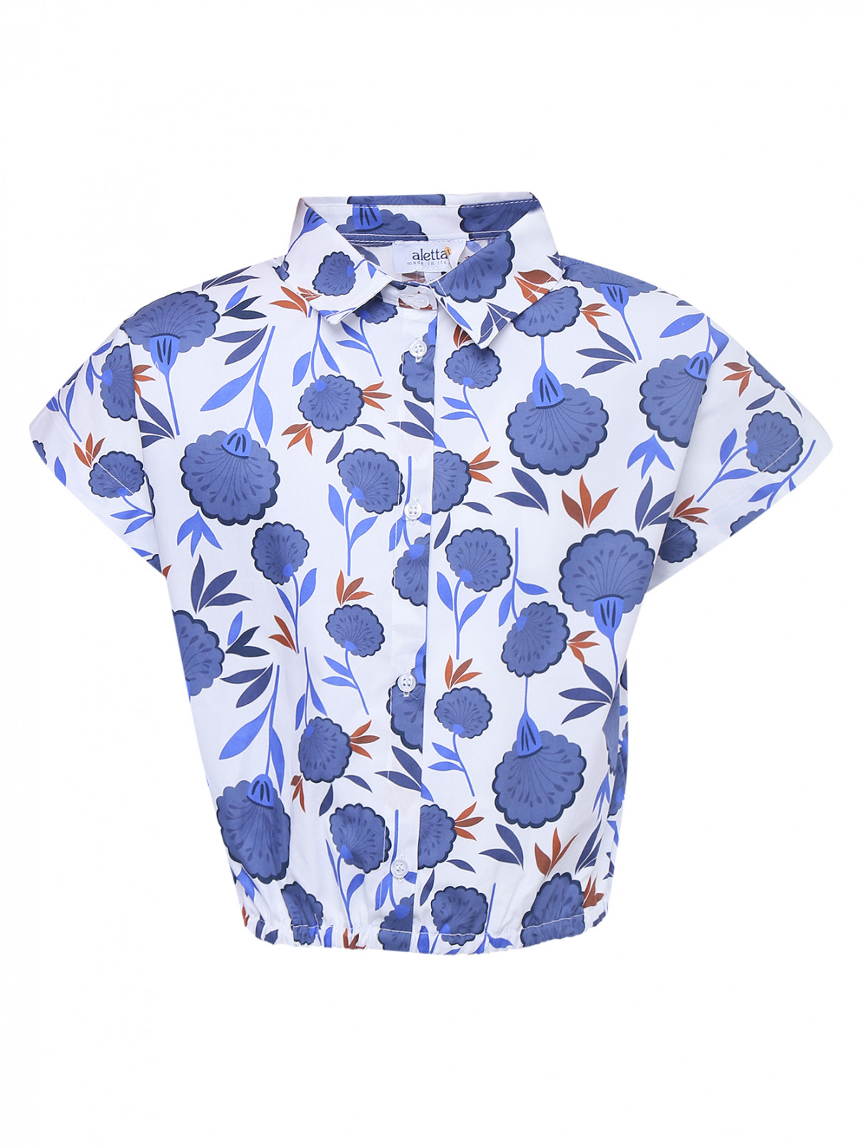 Блуза с коротким рукавом на резинке Aletta  –  Общий вид  – Цвет:  Узор