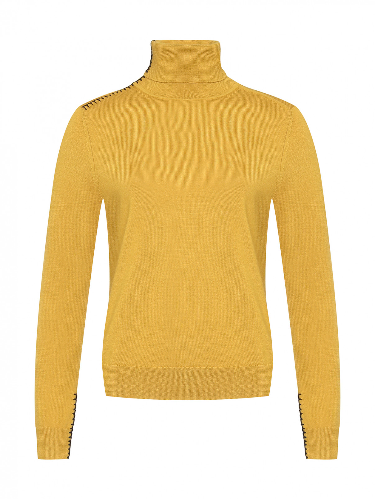 Водолазка из шерсти с контрастной отделкой Paul Smith  –  Общий вид  – Цвет:  Желтый