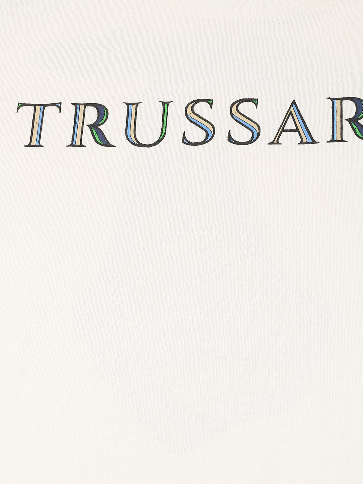 Футболка с принтом-логотипом Trussardi  –  Деталь  – Цвет:  Белый