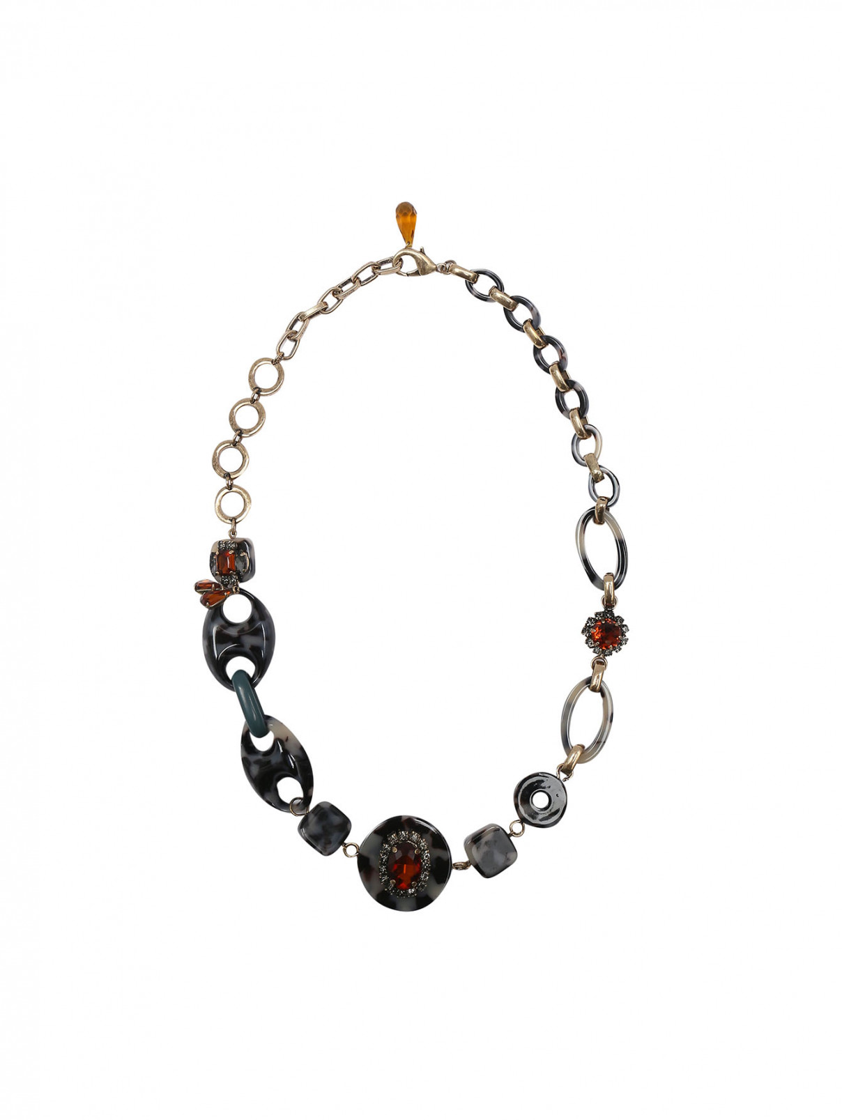 Ожерелье с узором, декорированное кристаллами Max Mara  –  Общий вид  – Цвет:  Мультиколор