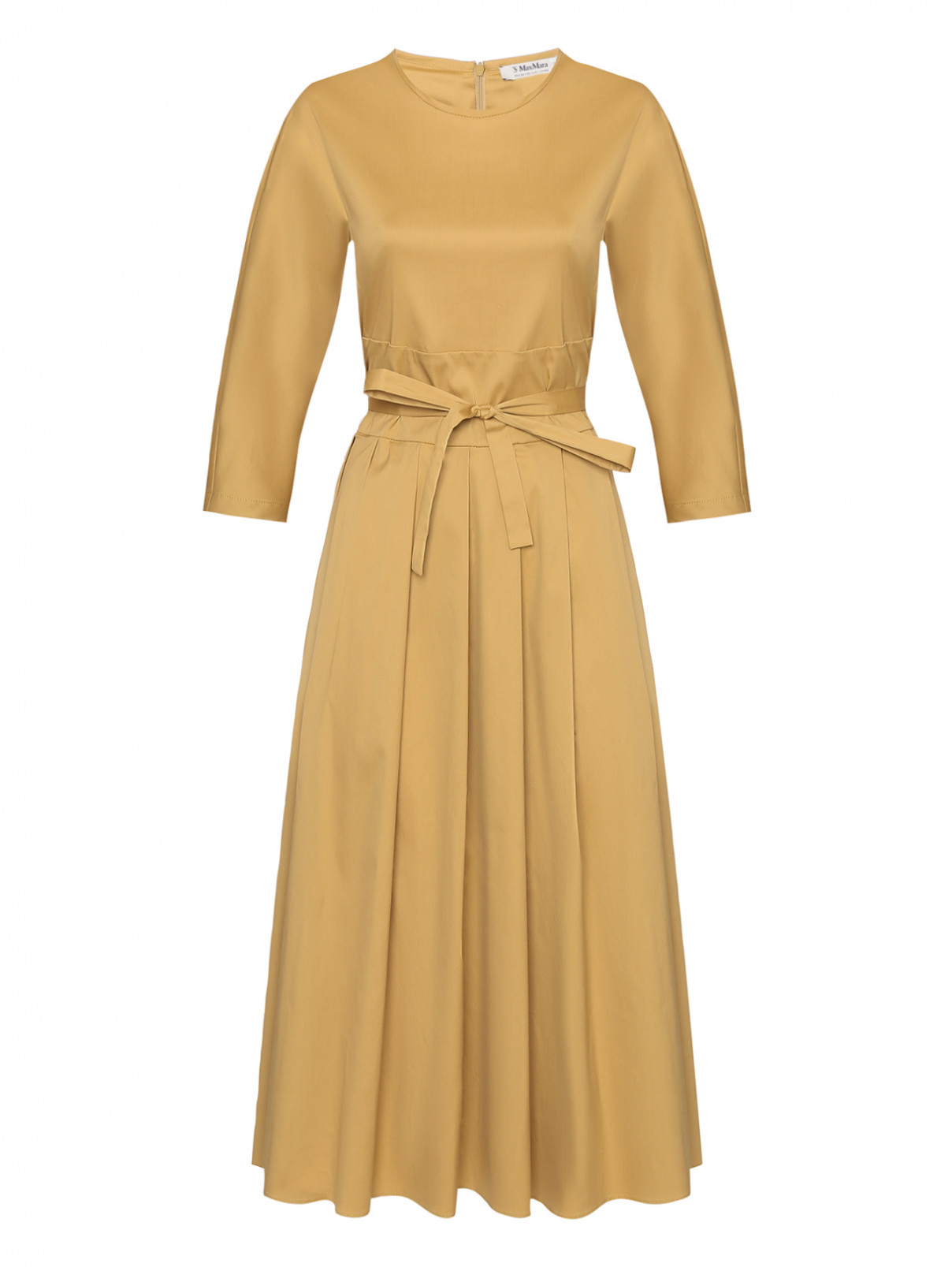 Платье из смешанного хлопка Max Mara  –  Общий вид  – Цвет:  Желтый