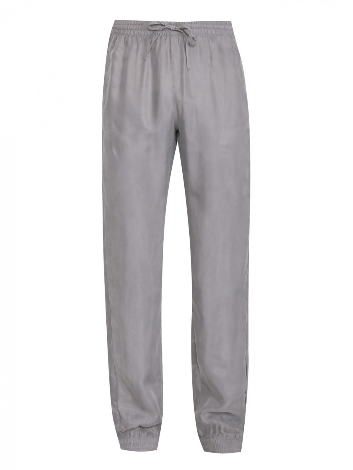 Пижамные штаны на резинке с карманами Nero Perla  –  Общий вид  – Цвет:  Серый