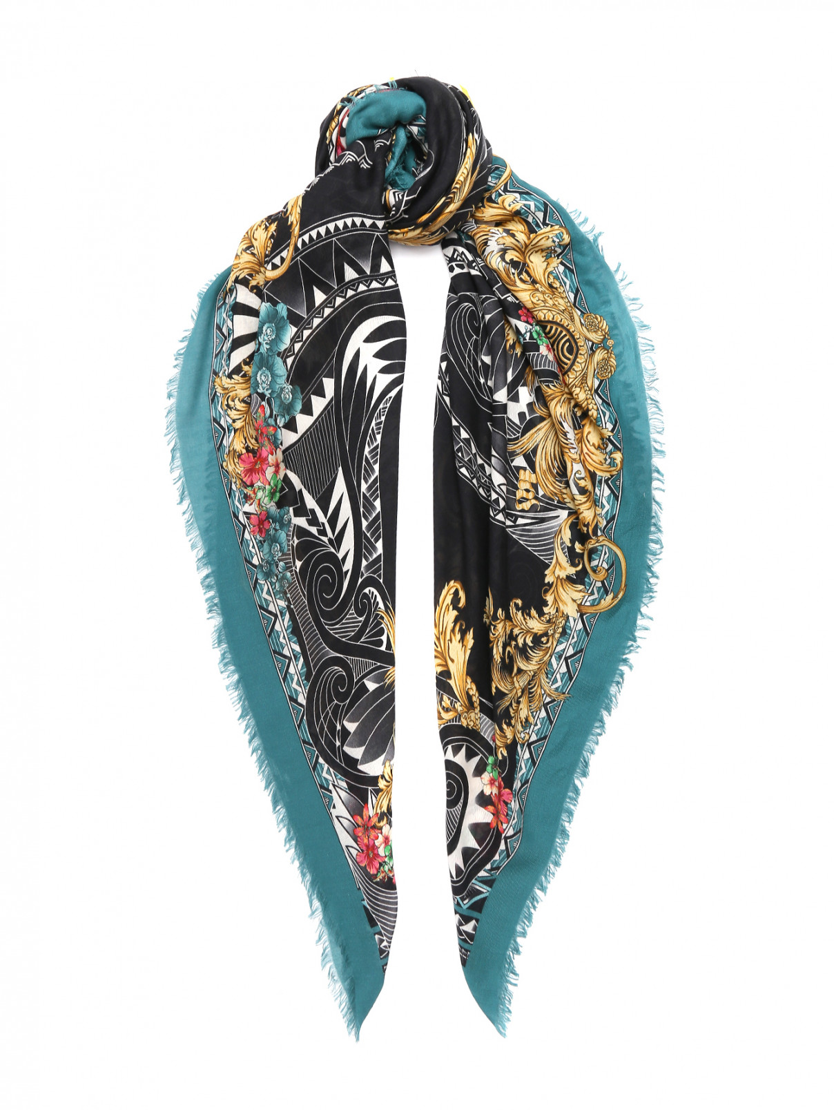 Шарф из модала с узором Versace 1969  –  Общий вид  – Цвет:  Мультиколор