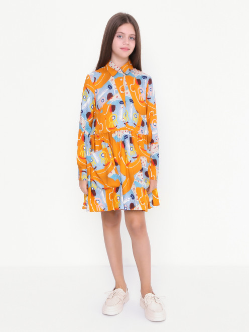 Платье из вискозы с накладными карманами MiMiSol - МодельОбщийВид