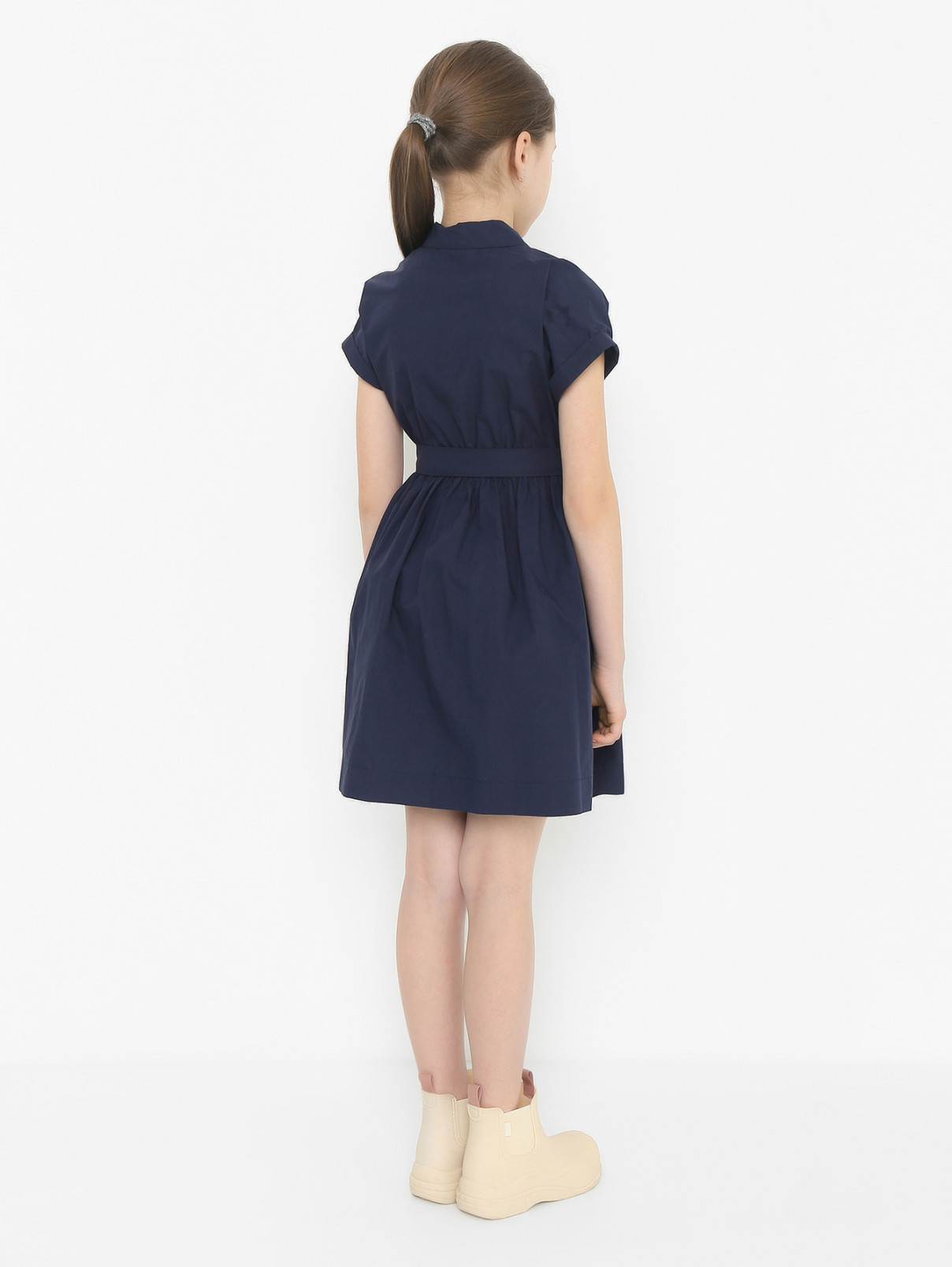 Хлопковое платье на кнопках Moschino  –  МодельВерхНиз1  – Цвет:  Синий