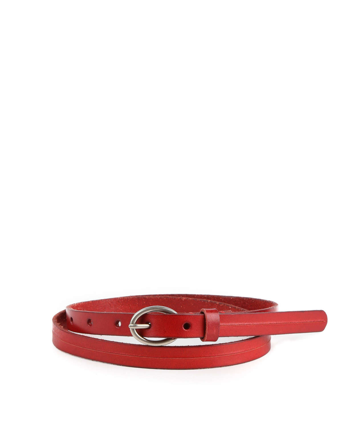 Узкий кожаный ремень Suncoo  –  Общий вид  – Цвет:  Красный