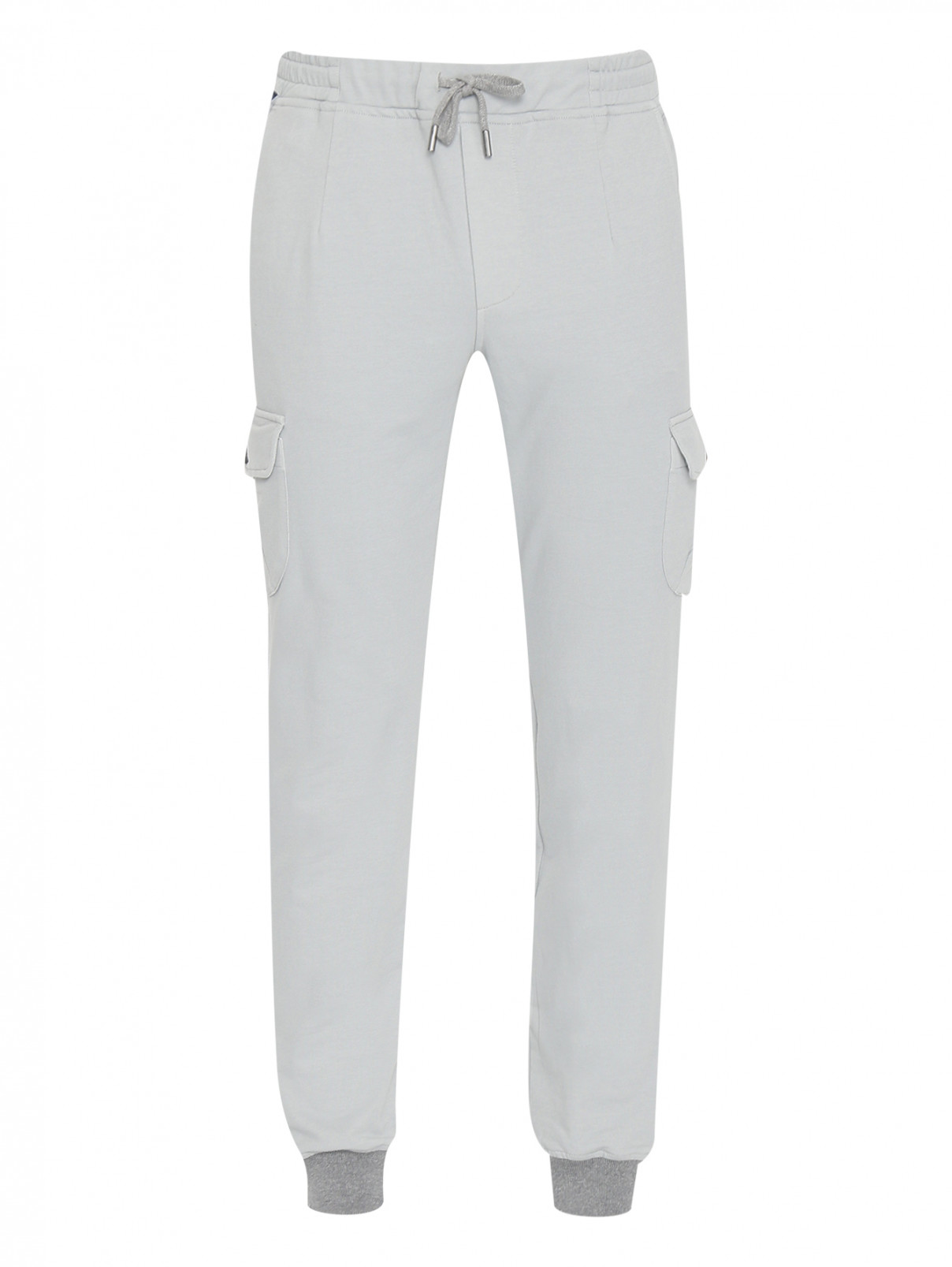 Трикотажные брюки из хлопка с карманами Capobianco  –  Общий вид  – Цвет:  Серый