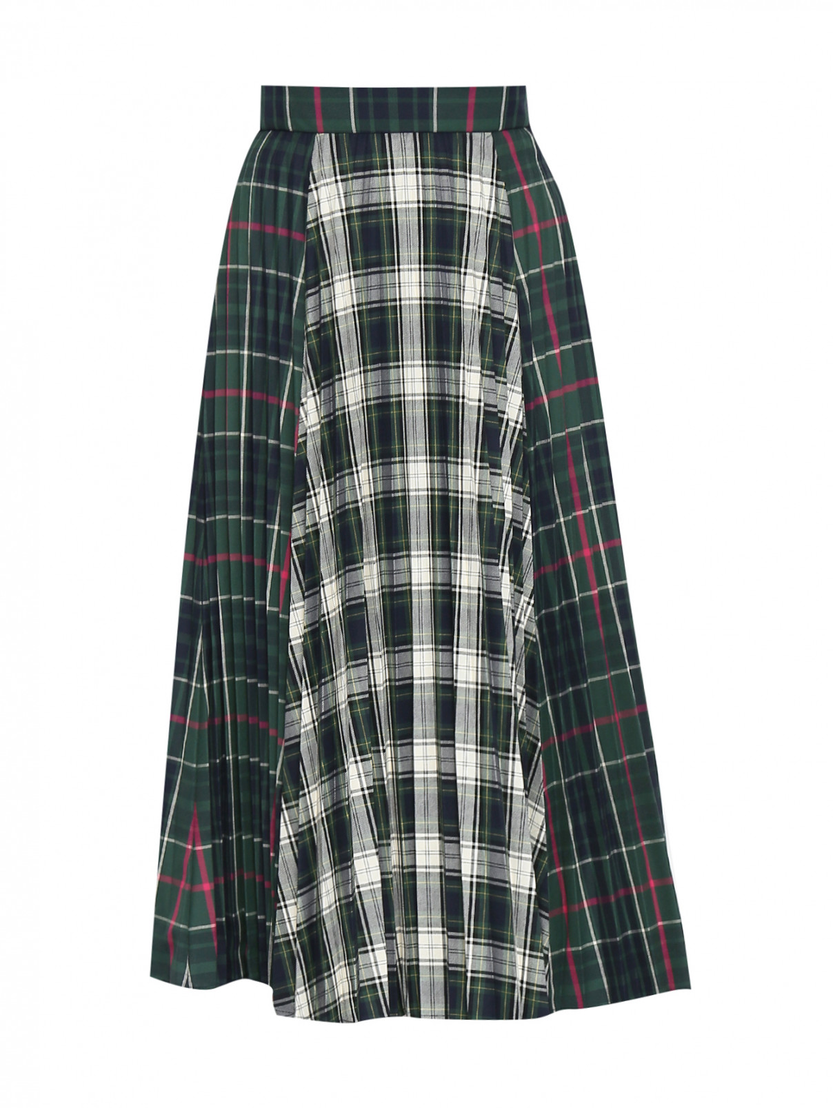 Плиссированная юбка-миди с узором Max&Co  –  Общий вид  – Цвет:  Узор