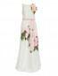 Платье-макси из льна и шелка с цветочным узором Marina Rinaldi  –  Общий вид