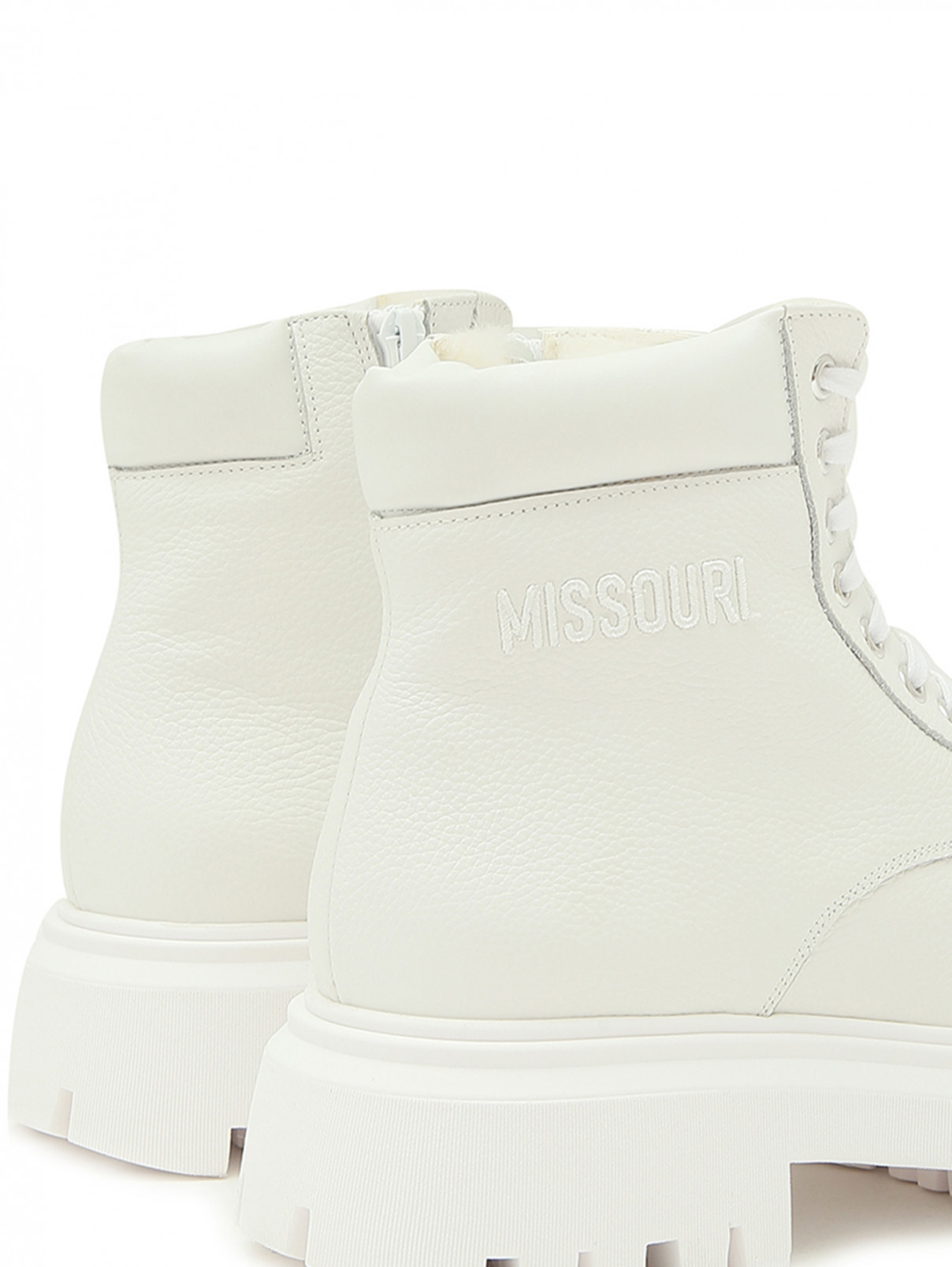 Однотонные утепленные ботинки Missouri  –  Деталь1  – Цвет:  Белый