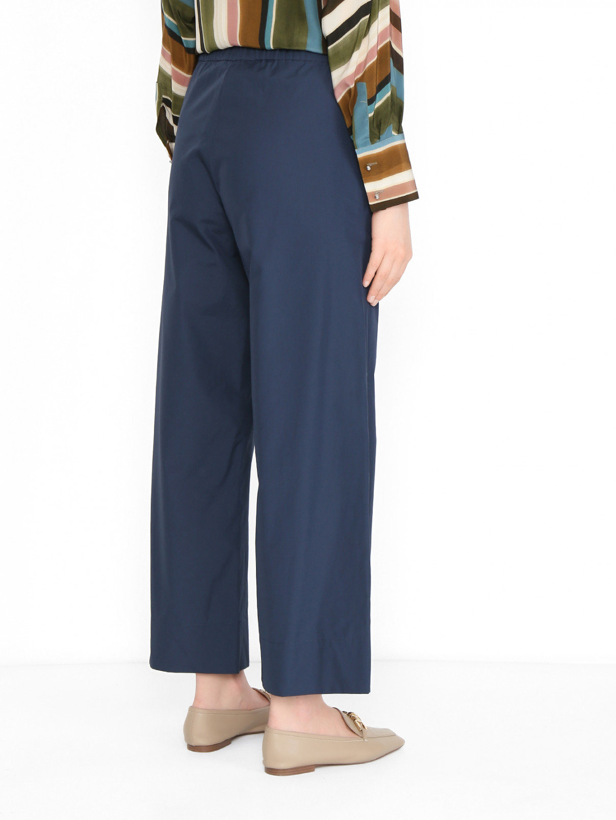 Брюки из хлопка Max Mara  –  МодельВерхНиз1  – Цвет:  Синий