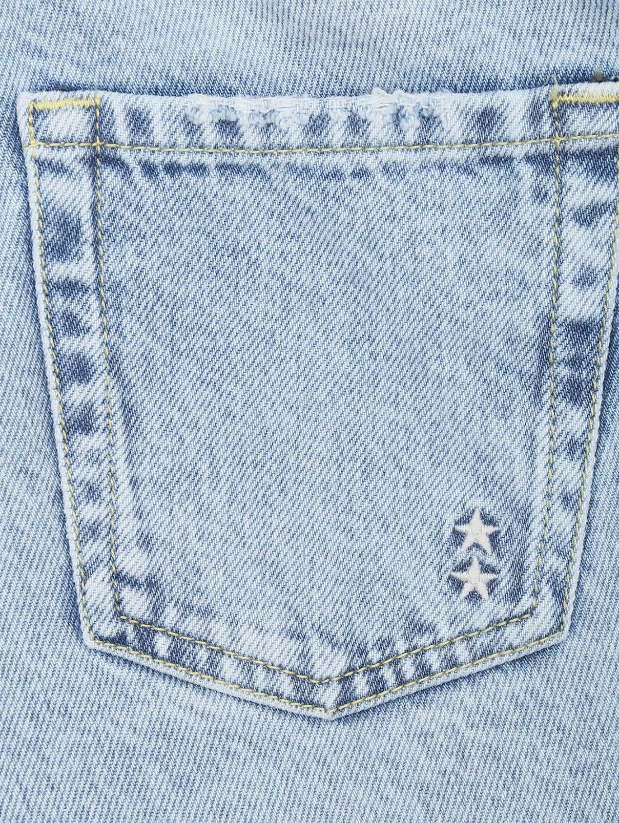 Широкие джинсы с потертостям Icon Denim La  –  Деталь  – Цвет:  Синий