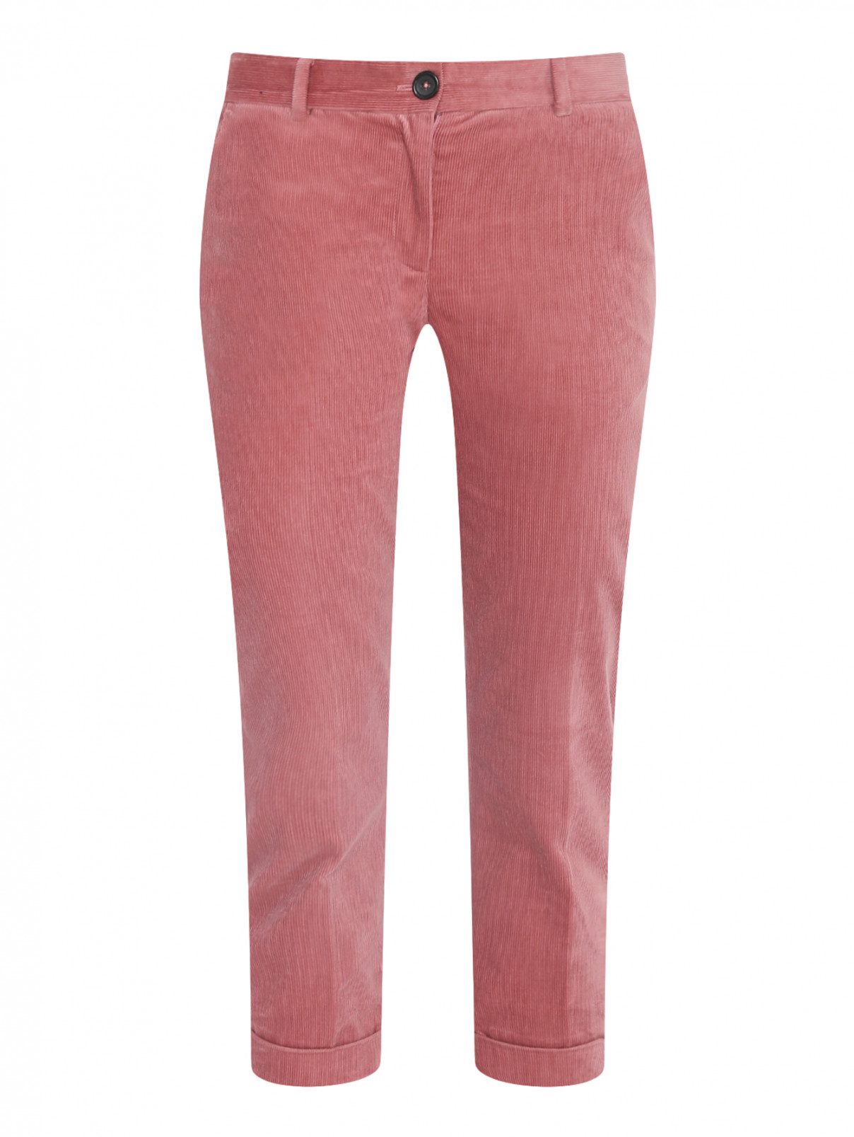 Вельветовые брюки из хлопка прямого кроя Paul Smith  –  Общий вид  – Цвет:  Розовый