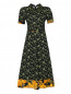 Платье из вискозы, с цветочным узором N21  –  Общий вид