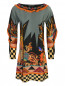 Платье из шелка с узором и бахромой Etro  –  Общий вид