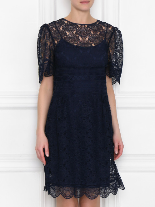Платье однотонное с вышивкой Alberta Ferretti - МодельВерхНиз