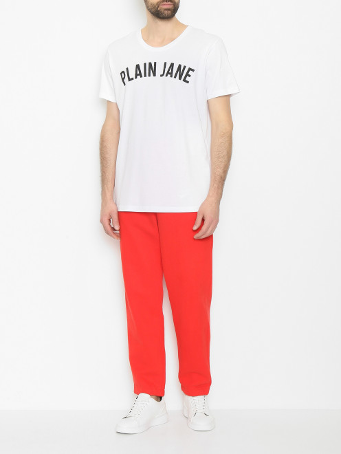 Футболка из хлопка с логотипом Plain Jane Homme - МодельОбщийВид