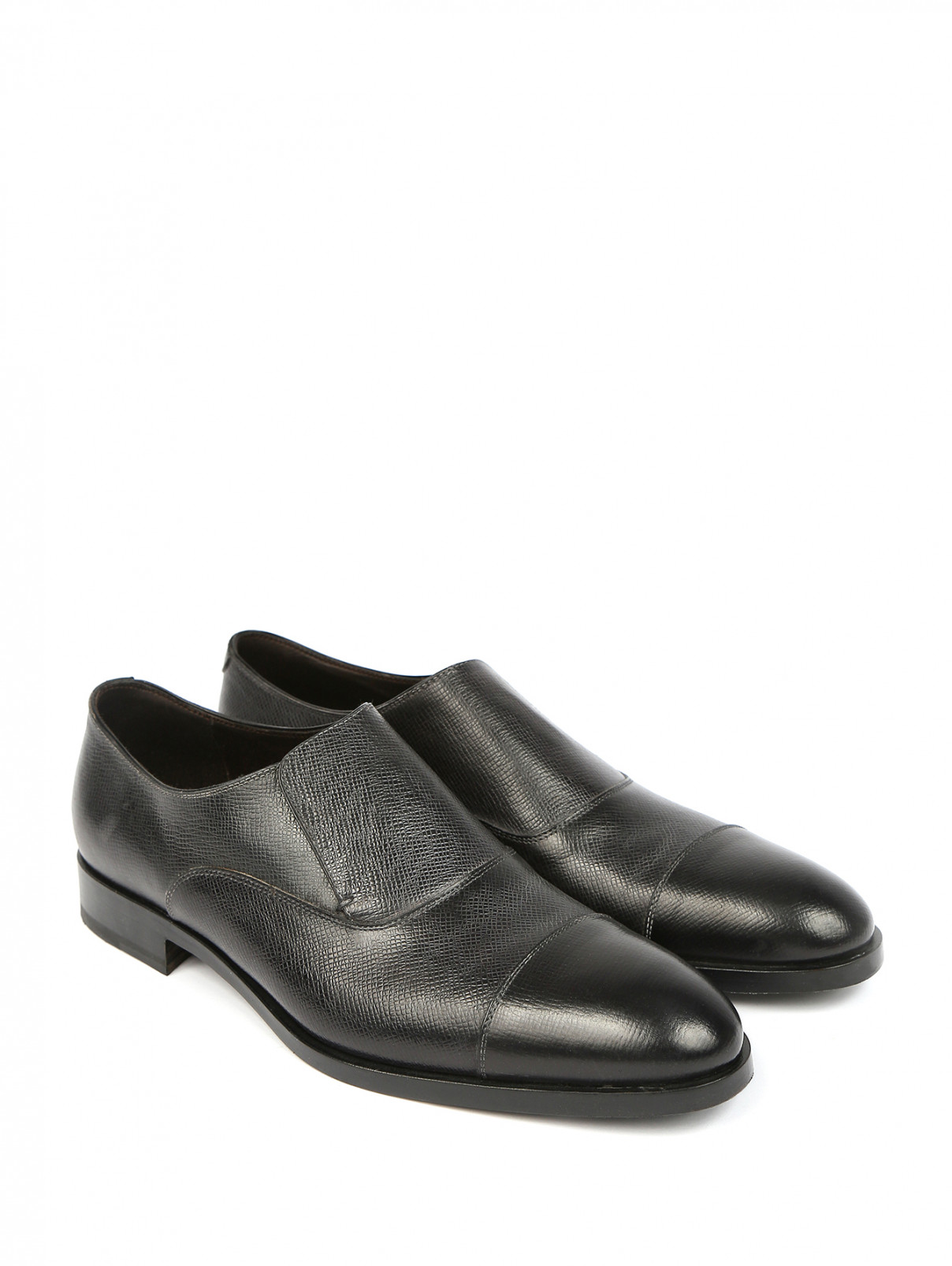 Туфли из фактурной кожи Fratelli Rossetti  –  Общий вид  – Цвет:  Черный