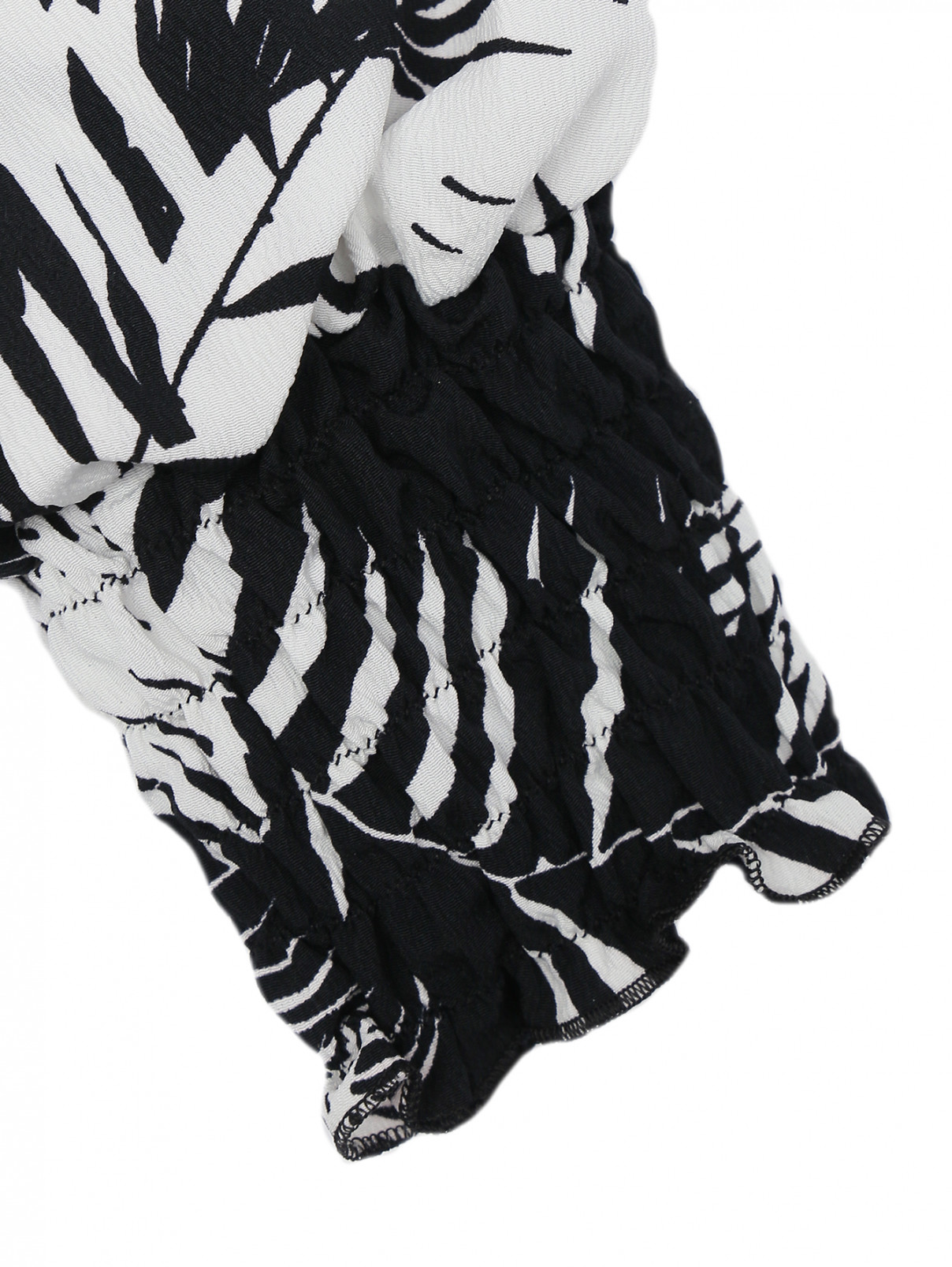 Блуза ассиметричного кроя с цветочным узором Sonia Rykiel  –  Деталь1  – Цвет:  Белый