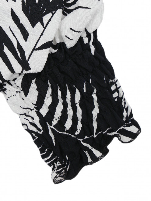 Блуза ассиметричного кроя с цветочным узором - Деталь1