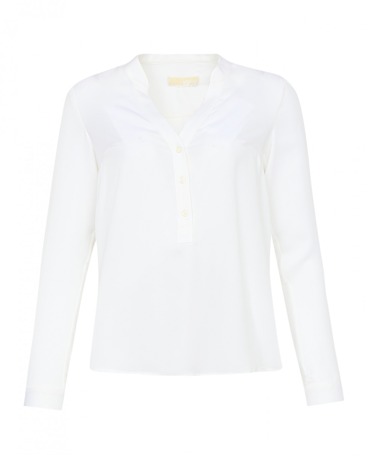Блуза из шелка свободного кроя Michael by Michael Kors  –  Общий вид  – Цвет:  Белый
