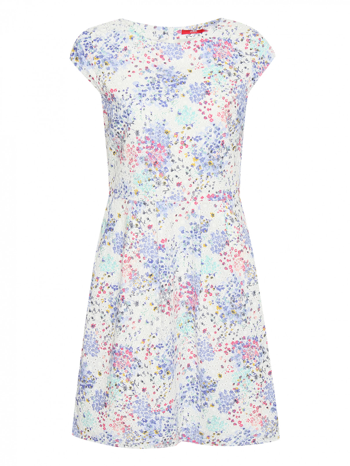 Платье из хлопка с узором и вышивкой S.Oliver  –  Общий вид  – Цвет:  Узор