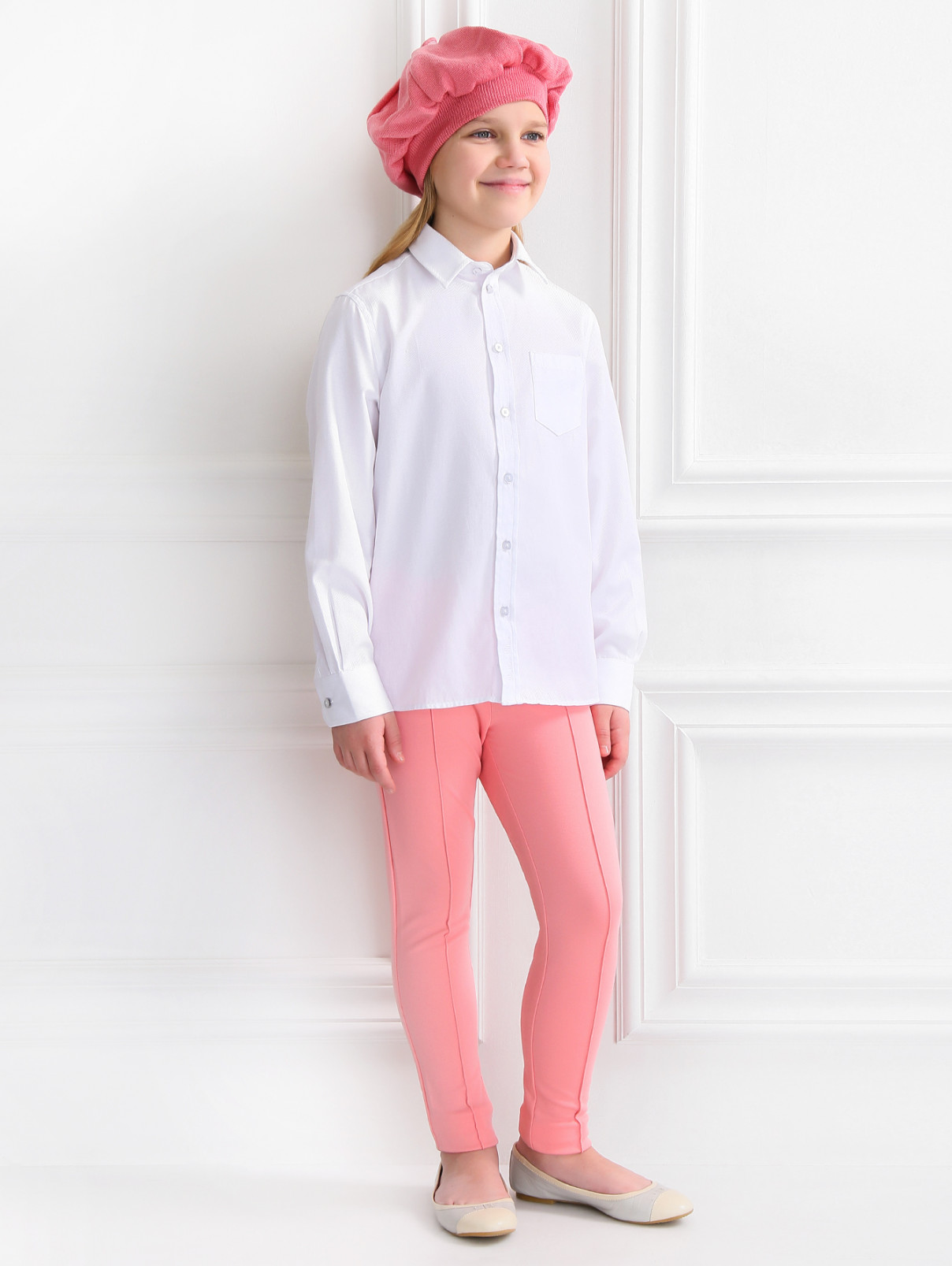 Трикотажные брюки со стрелками Miss Blumarine  –  Модель Общий вид  – Цвет:  Розовый