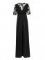 Платье -макси из шелка с кружевными вставками Moschino  –  Общий вид