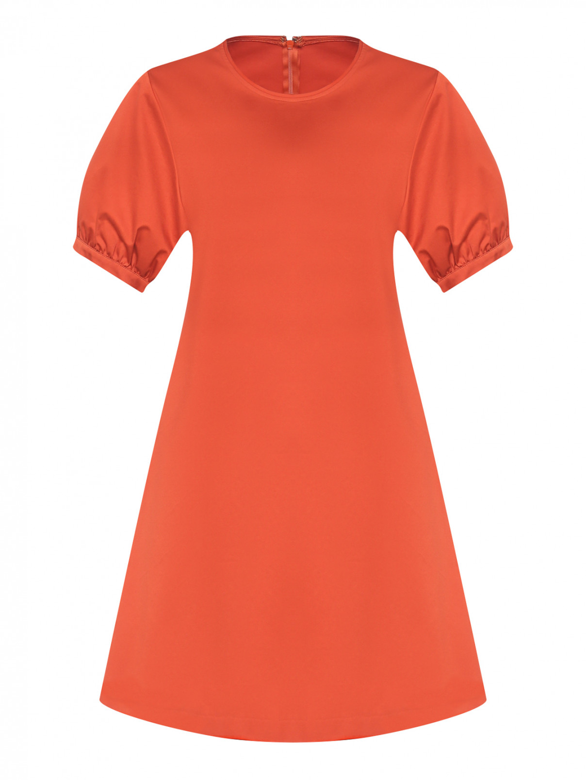 Платье свободного кроя с короткими рукавами Max&Co  –  Общий вид  – Цвет:  Оранжевый