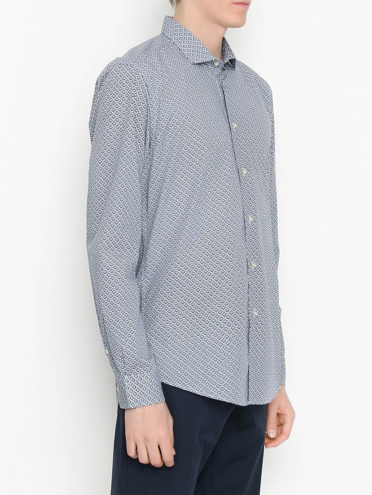 Рубашка из хлопка с узором Brian Dales  –  МодельВерхНиз  – Цвет:  Узор