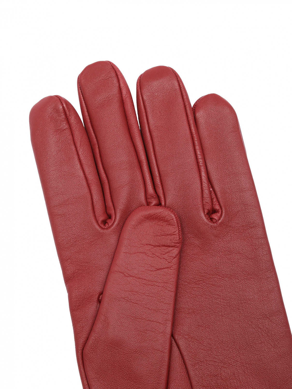 Перчатки из кожи Isaia  –  Деталь  – Цвет:  Красный