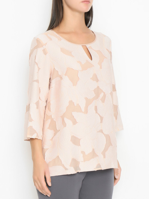 Блуза из смешанного хлопка с цветочным узором Per te by Krizia - МодельВерхНиз