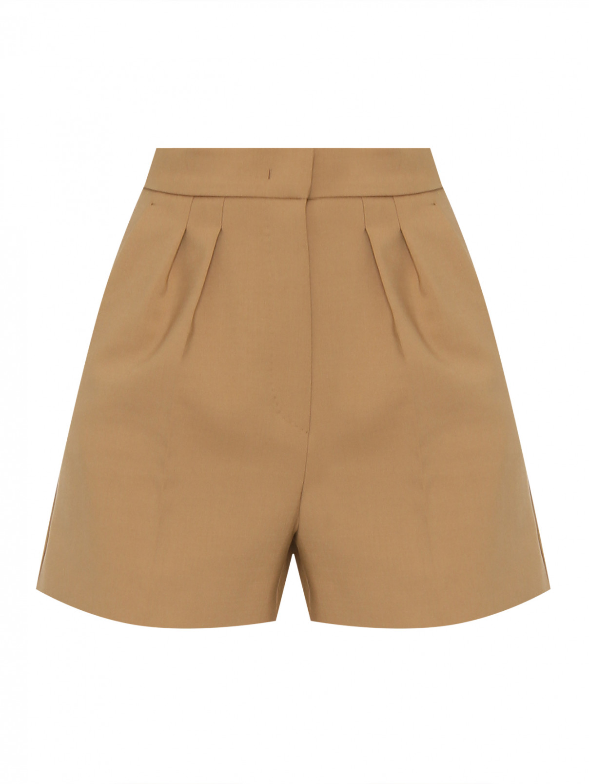 Шорты с защипами из шерсти Max Mara  –  Общий вид  – Цвет:  Коричневый