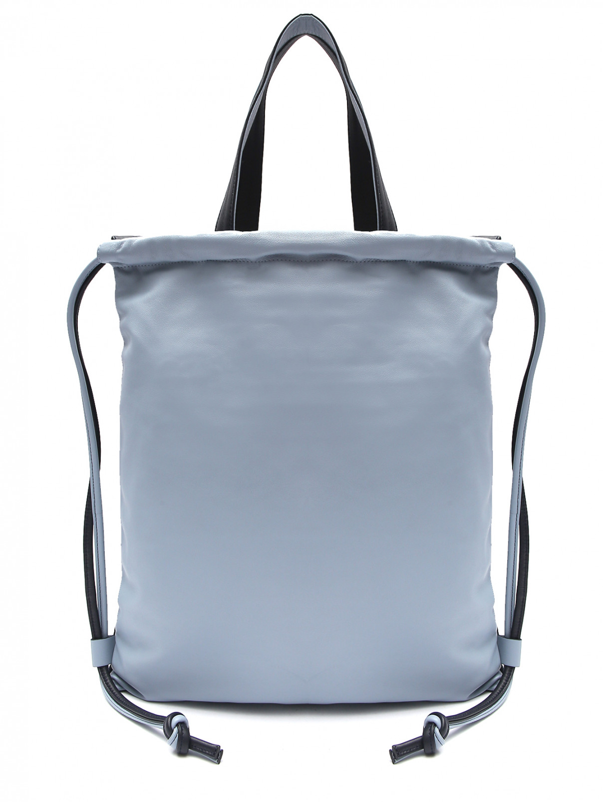 Сумка-рюкзак из гладкой кожи Max&Co  –  Общий вид  – Цвет:  Синий