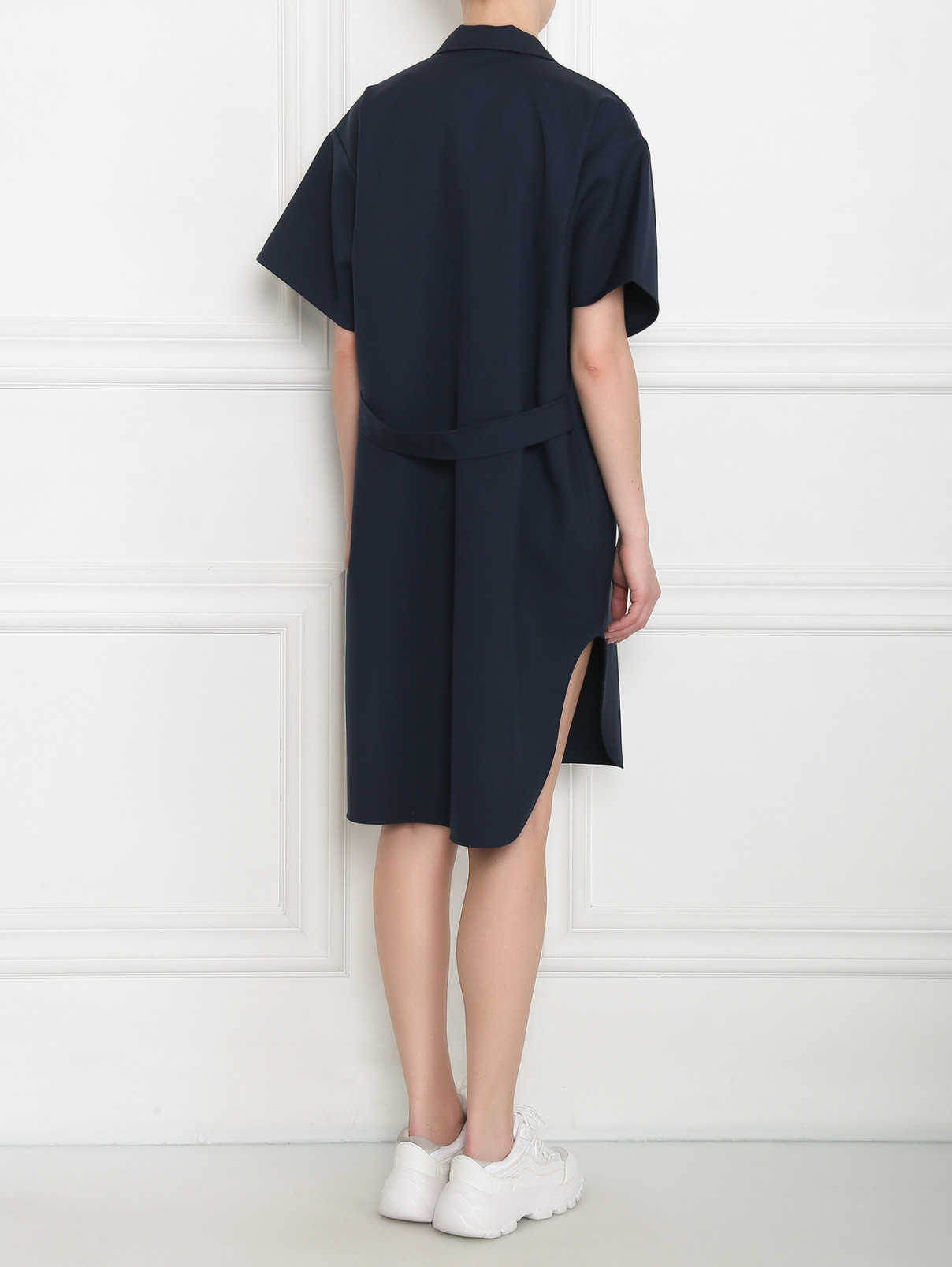 Платье из шерсти на молнии Jil Sander  –  МодельВерхНиз1  – Цвет:  Синий