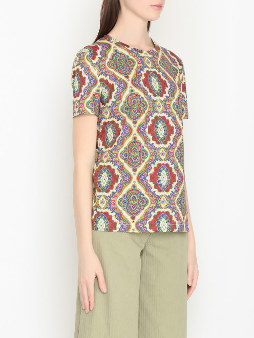 Футболка из хлопка с узором Etro - МодельВерхНиз