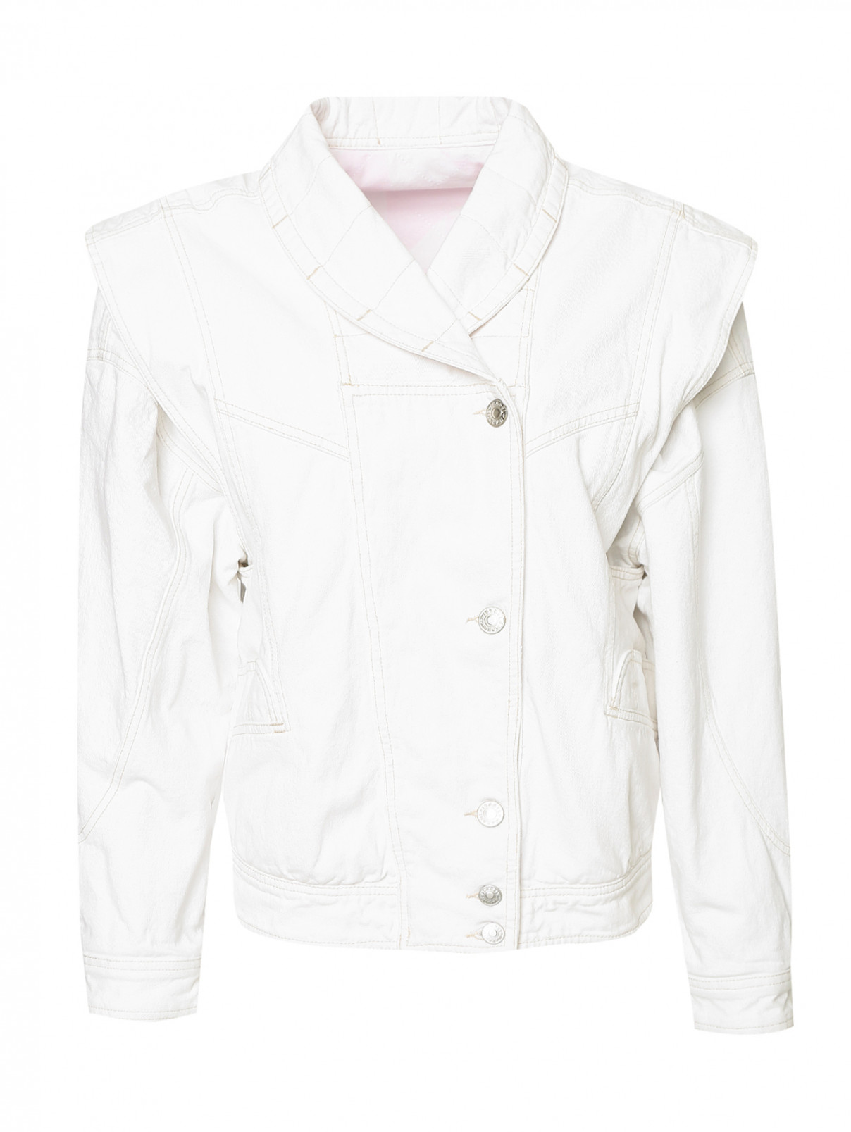 Куртка из денима на подкладе Isabel Marant  –  Общий вид  – Цвет:  Белый