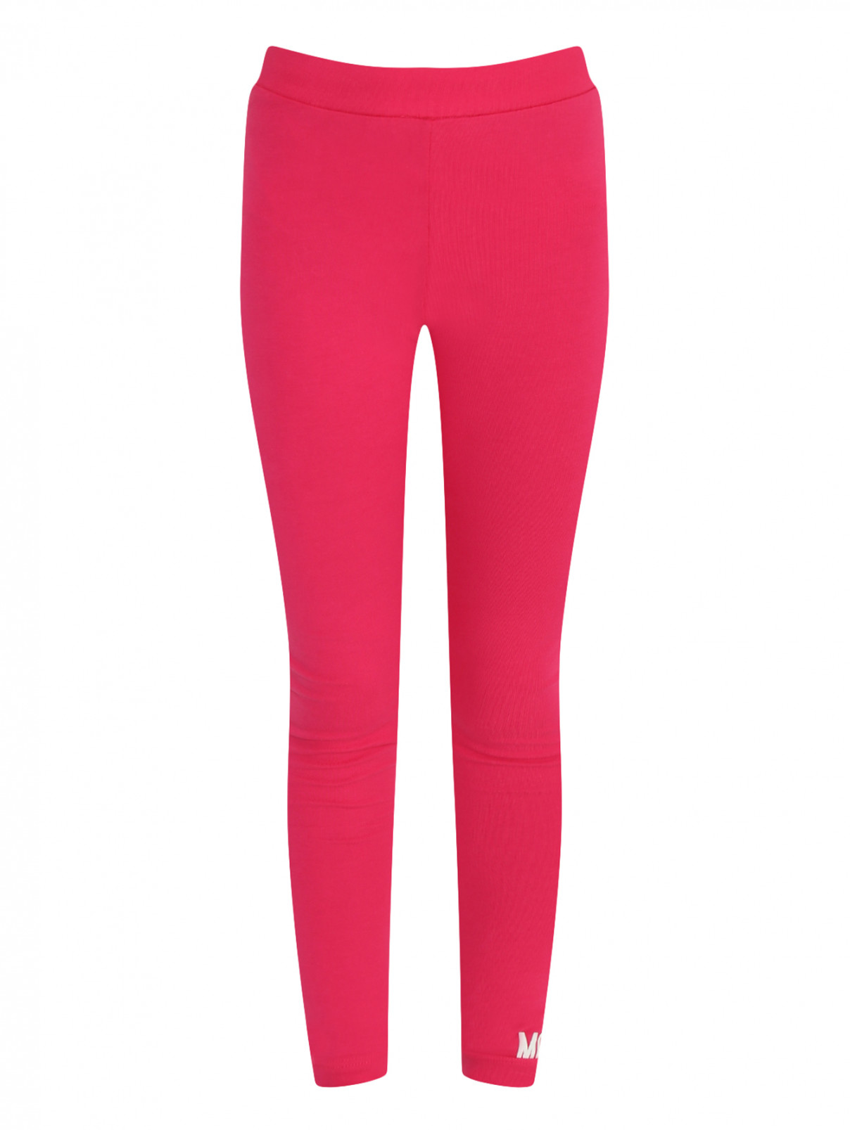 Трикотажные брюки из хлопка с принтом Moschino Teen  –  Общий вид  – Цвет:  Розовый