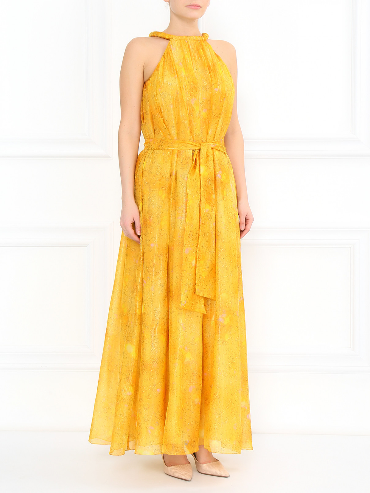 Платье-сарафан из шелка A La Russe  –  Модель Общий вид  – Цвет:  Желтый