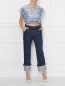 Прямые джинсы  с высокой посадкой и бахромой See by Chloe  –  МодельОбщийВид