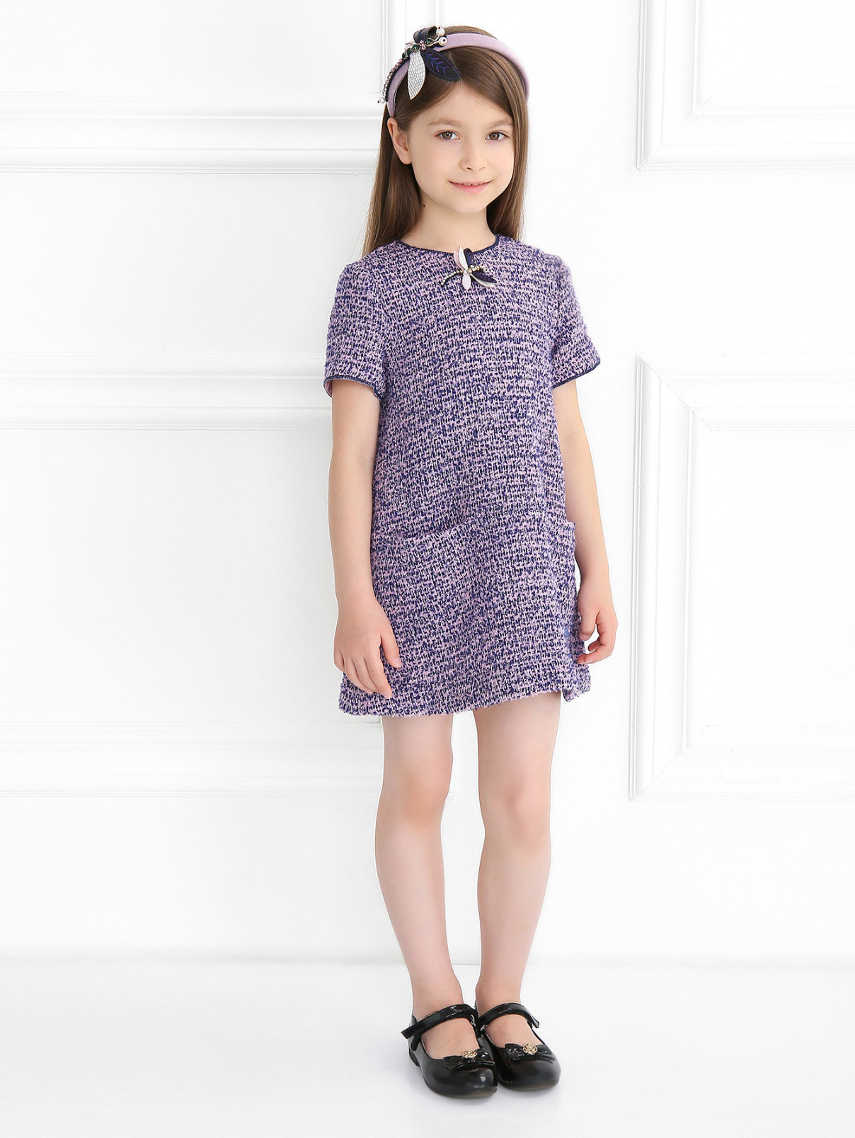 Платье из шерсти и альпаки MiMiSol  –  Модель Общий вид  – Цвет:  Фиолетовый