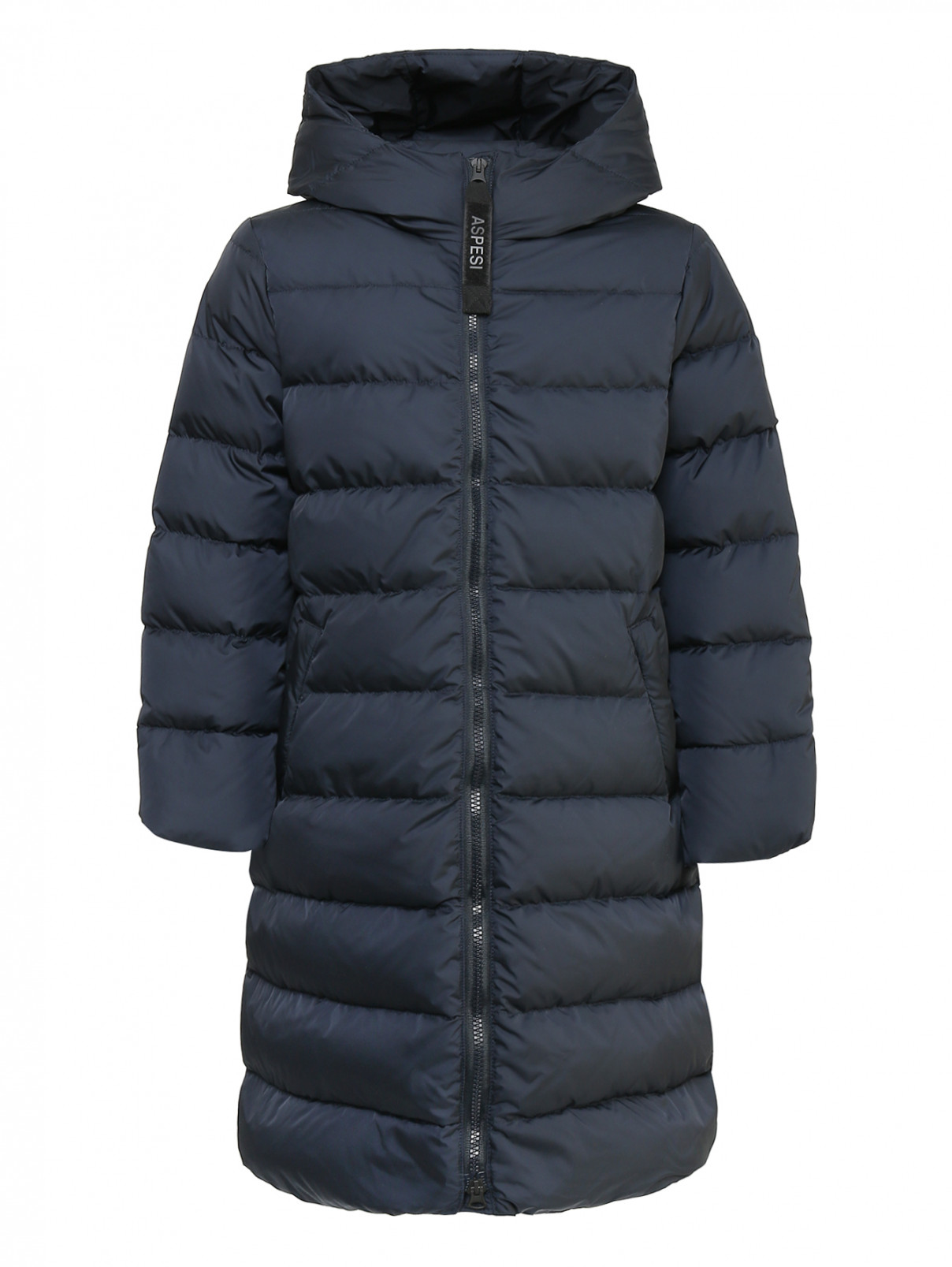 Пуховое стеганое пальто Aspesi  –  Общий вид  – Цвет:  Черный