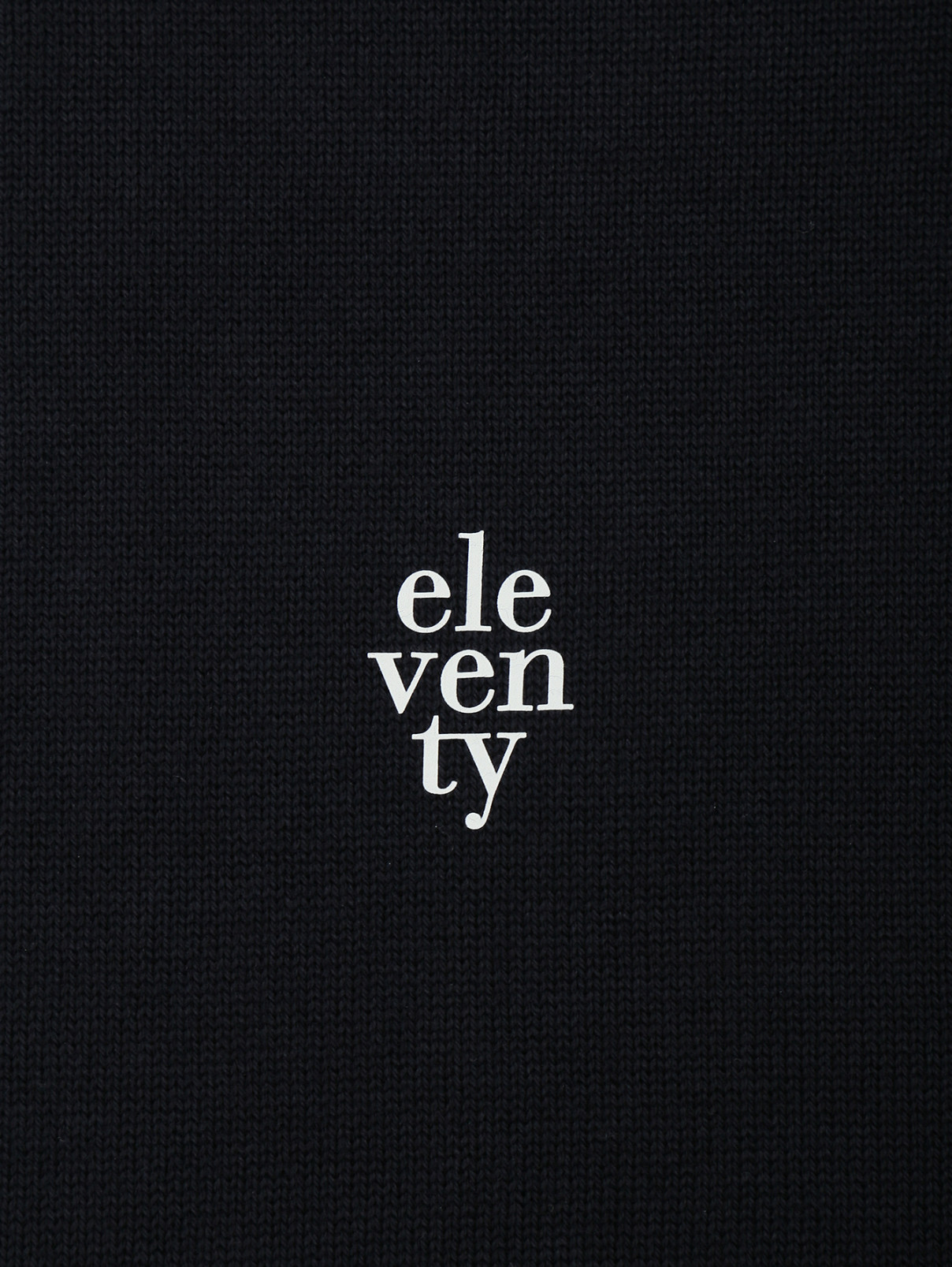 Джемпер из хлопка с принтом Eleventy  –  Деталь1  – Цвет:  Черный