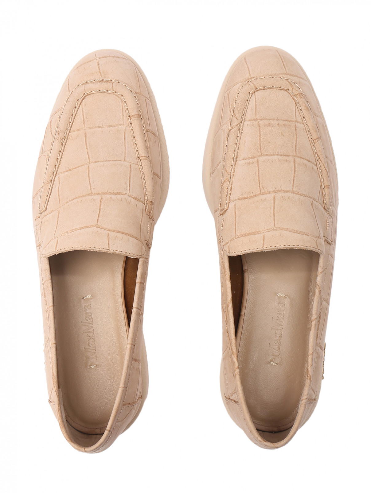 Лоферы из кожи Max Mara  –  Обтравка4  – Цвет:  Бежевый