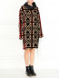 Платье свободного кроя из бархата с узором Jean Paul Gaultier  –  Модель Общий вид